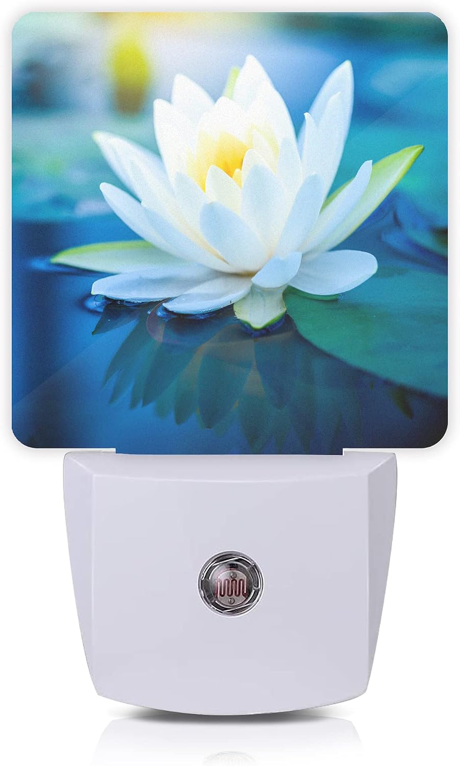 White Lotus Night Light, Beautiful Flower Plug-in Night Lights with Dusk-to-Dawn Sensor for Bedroom, Bathroom and Living Room 0.5W Sleep…