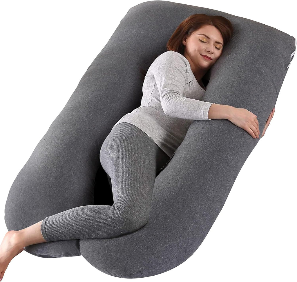 Amagoing 55 inches Pregnancy Pillows for Sleeping, U Shaped Maternity Full Body Pillow for Pregnant Women with Hip, Leg, Back, Belly Suppor…