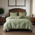 Simple&Opulence 100% Washed Linen Duvet Cover Set 68"x86" - 2 Pieces Soft Farmhouse Comforter Set Double Embroidered with Button Closure…
