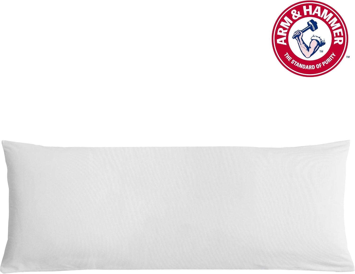 Armhammer Arm & Hammer Soft Terry Pillow Protector, Waterproof, Zipper Closure, 20" x 54", White, Body Pillow White