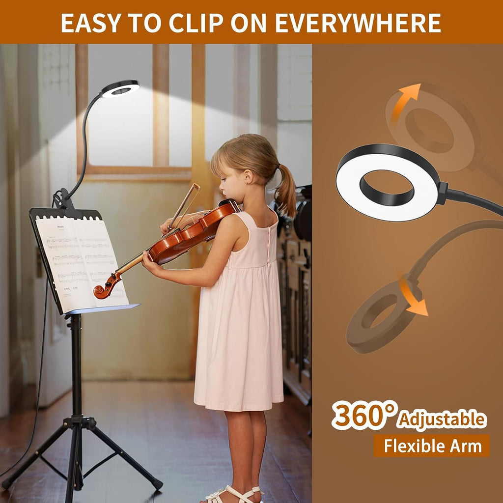 iZell Desk Lamp, [3 Color Modes & 10 Brightness] LED Reading Light with Clamp, Silicone Flexible Arm Book Light for Kids Reading Book in Be…