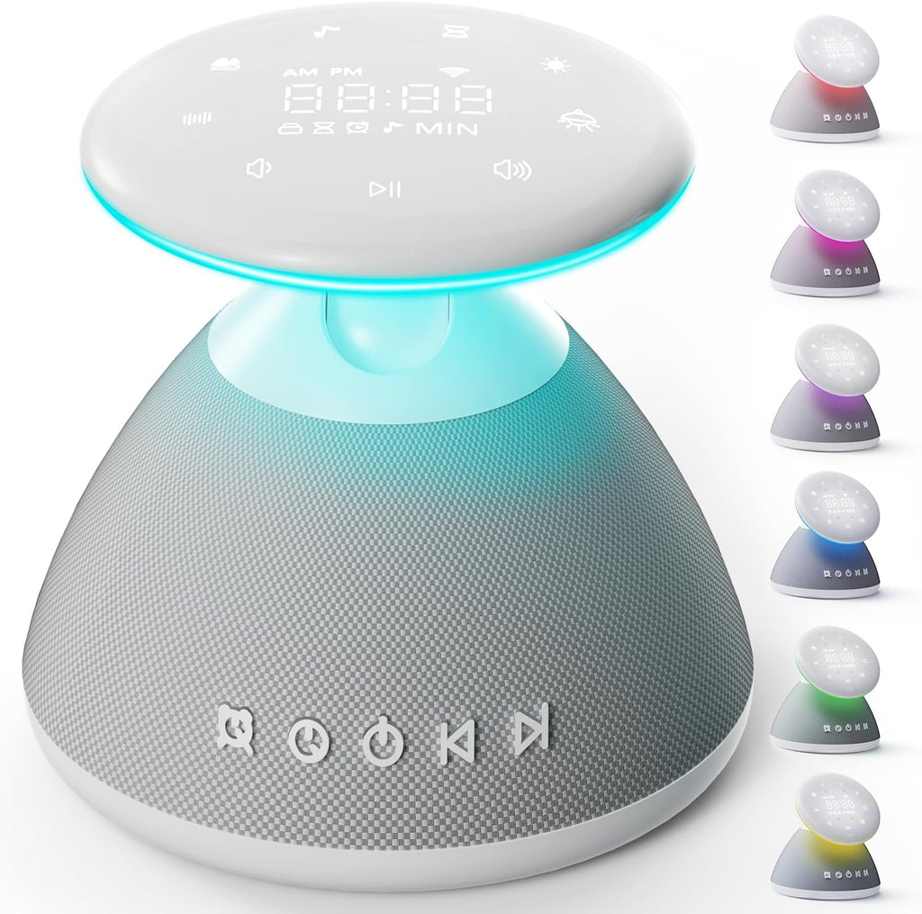 White Noise Sound Machine for Sleeping, 50 Non-Looping Soothing Sounds, 7 Color Night Light with Adjustable Brightness, Timer & Alarm…