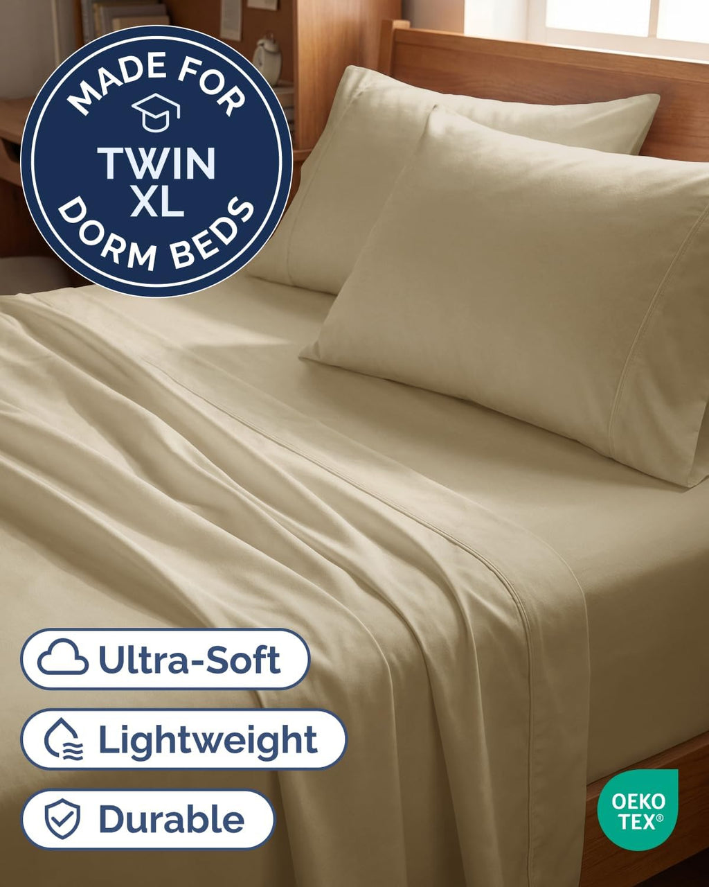 Twin XL 4 Piece Sheet Set - Comfy, Breathable & Cooling - Hotel Luxury Bedding for Women, Men, Kids, Teens and Children - 1 Flat & 1…