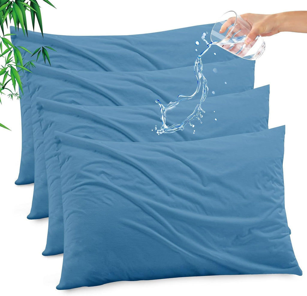 Gogreen Bamboo Rayon Waterproof Pillow Protector, Breathable Pillow Cover, Cooling Pillow Case Protector with Zipper, Super Soft Pillow Cas…