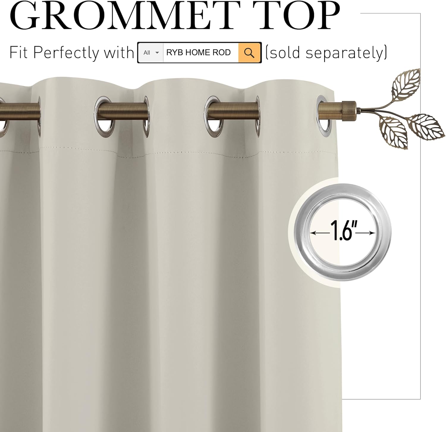 Rybhome RYB HOME Temporary Doorway Curtains Blackout Privacy Room Divider Curtains Portable Drapes for Closet Wall Panel for Bedroom Living…