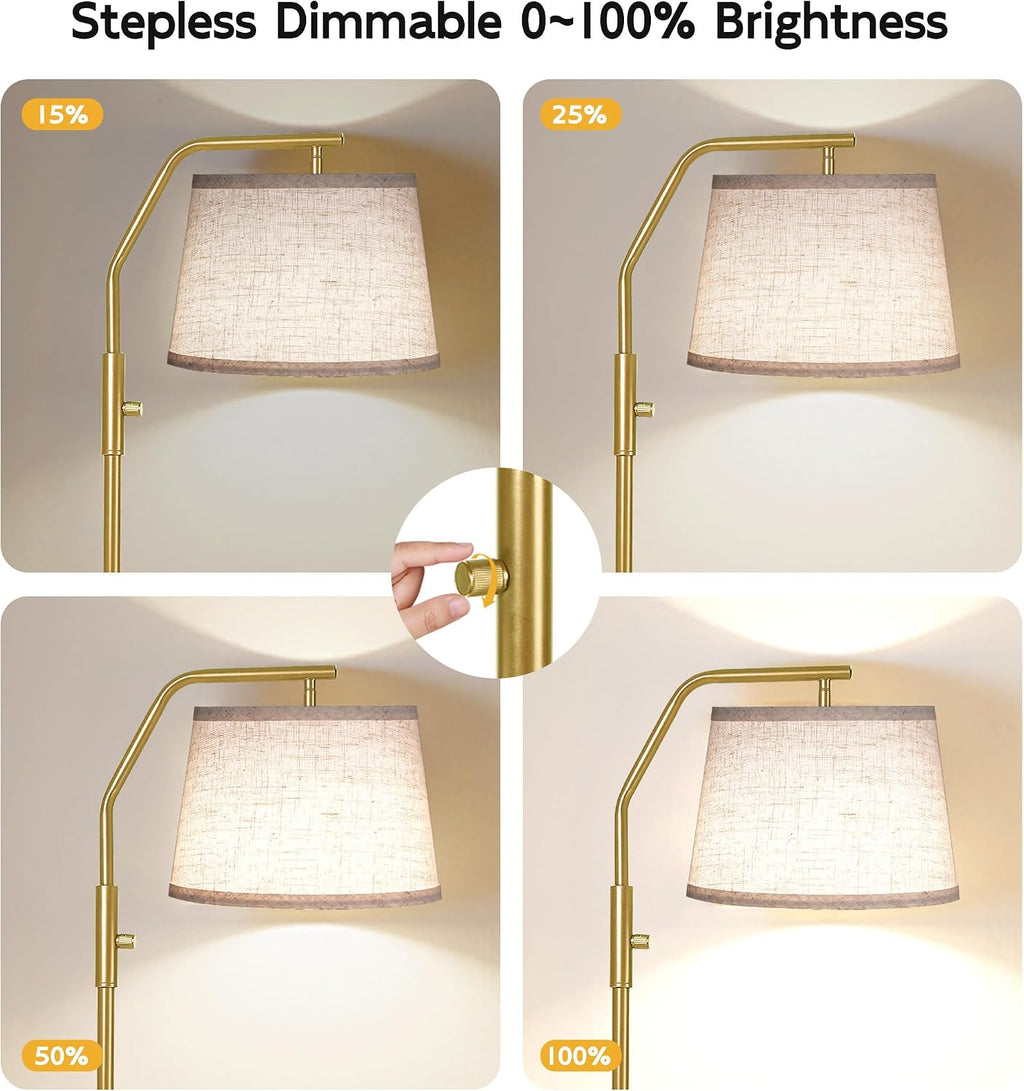 SUNMORY Floor Lamps for Living Room, 9W Bulb Included, Lamp for Bedroom with Adjust Head, Standing Lamp with Rotary Switch, 0-100%…