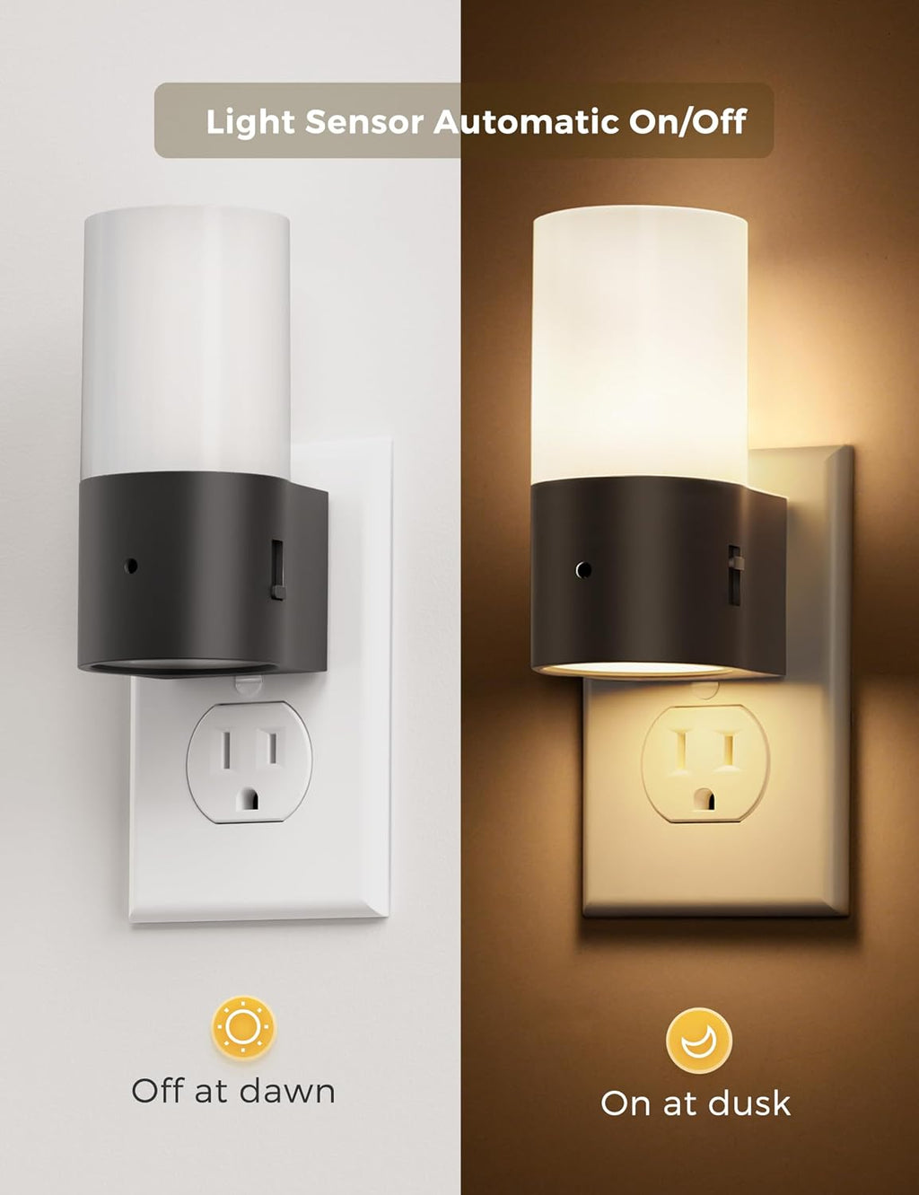 L LOHAS LED Night Lights Plug into Wall, Modern Night Light with Dusk to Dawn Sensor, Soft White 3000K, 0-100LM Dimmable Night Light for…