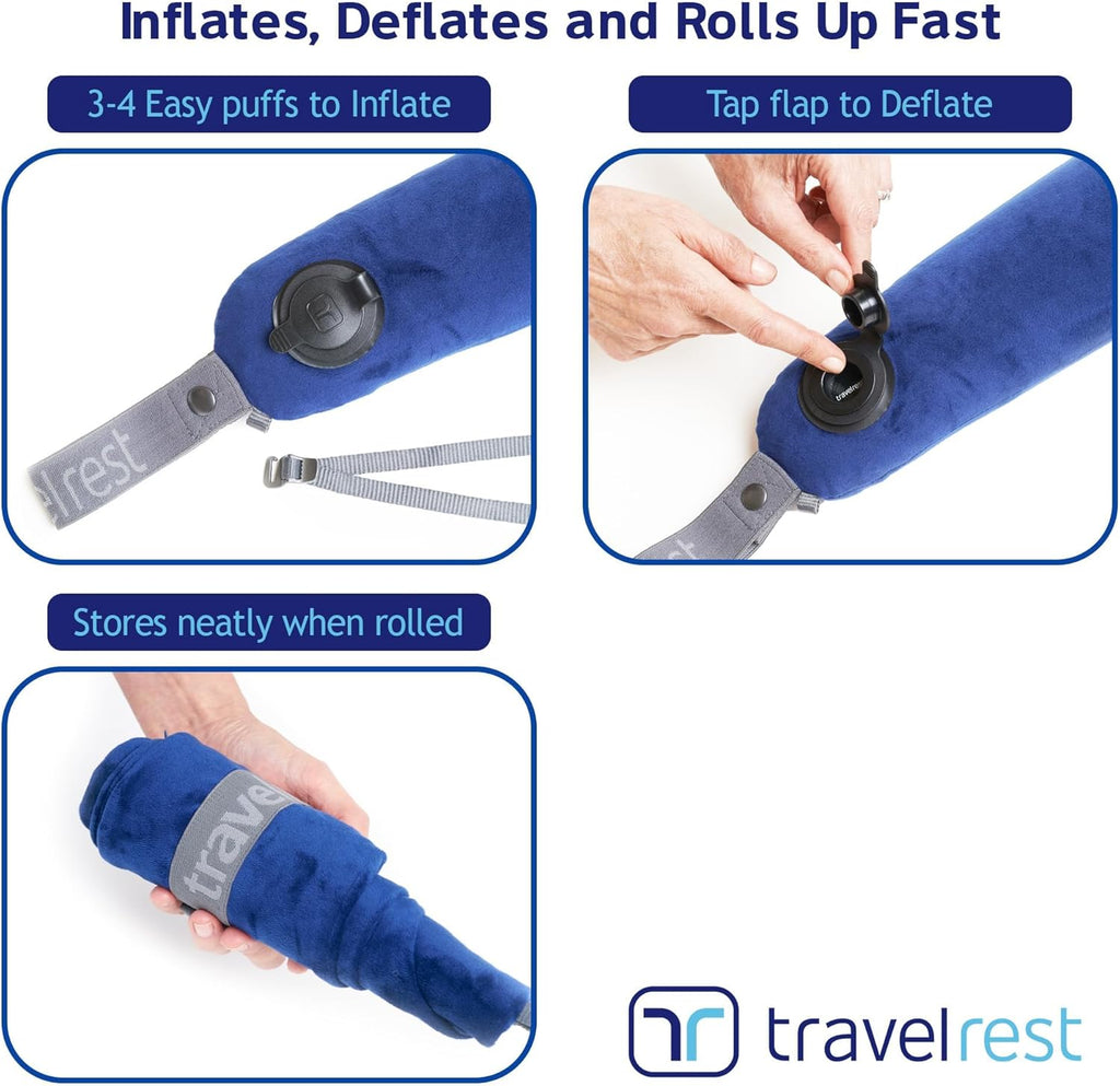TRAVELREST All-in-One Travel Neck Support & Body Pillow - Airplane Pillow for Long Flight Comfort, Travel Essentials, Sleeping…