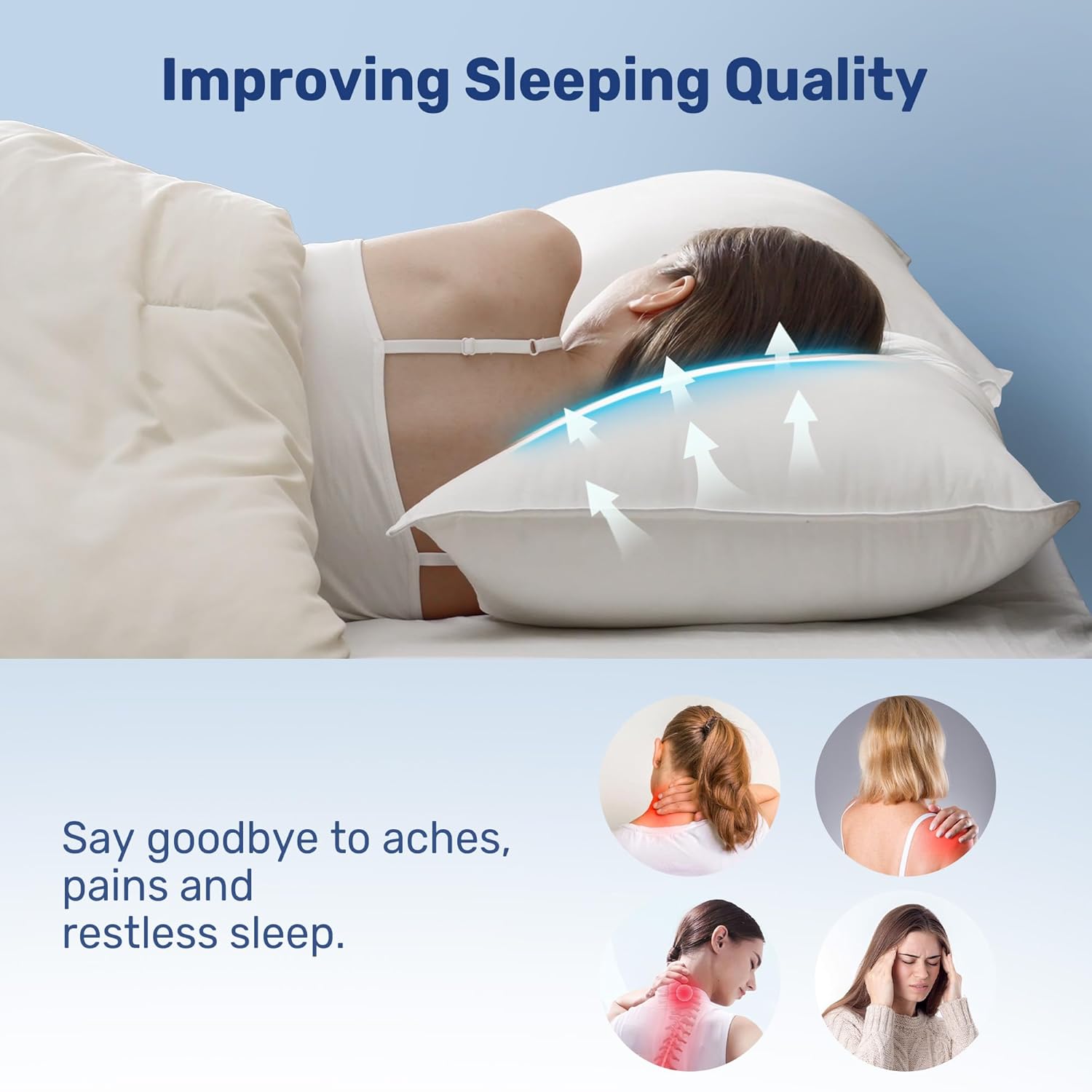 UNIKOME Ultra Soft Pillows Standard Size Set of 2 - Hotel Collection Luxury 100% Cotton Cover Down Alternative Bed Pillow, Fluffy Pillows…