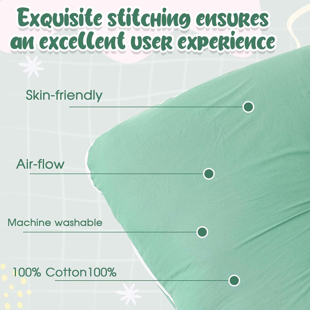 Hahafelt 3 Pcs U-Shaped Pregnancy Pillow Cover, Cotton or Crystal Velvet Maternity, Soft Breathable Fit for 55"x31" Body…