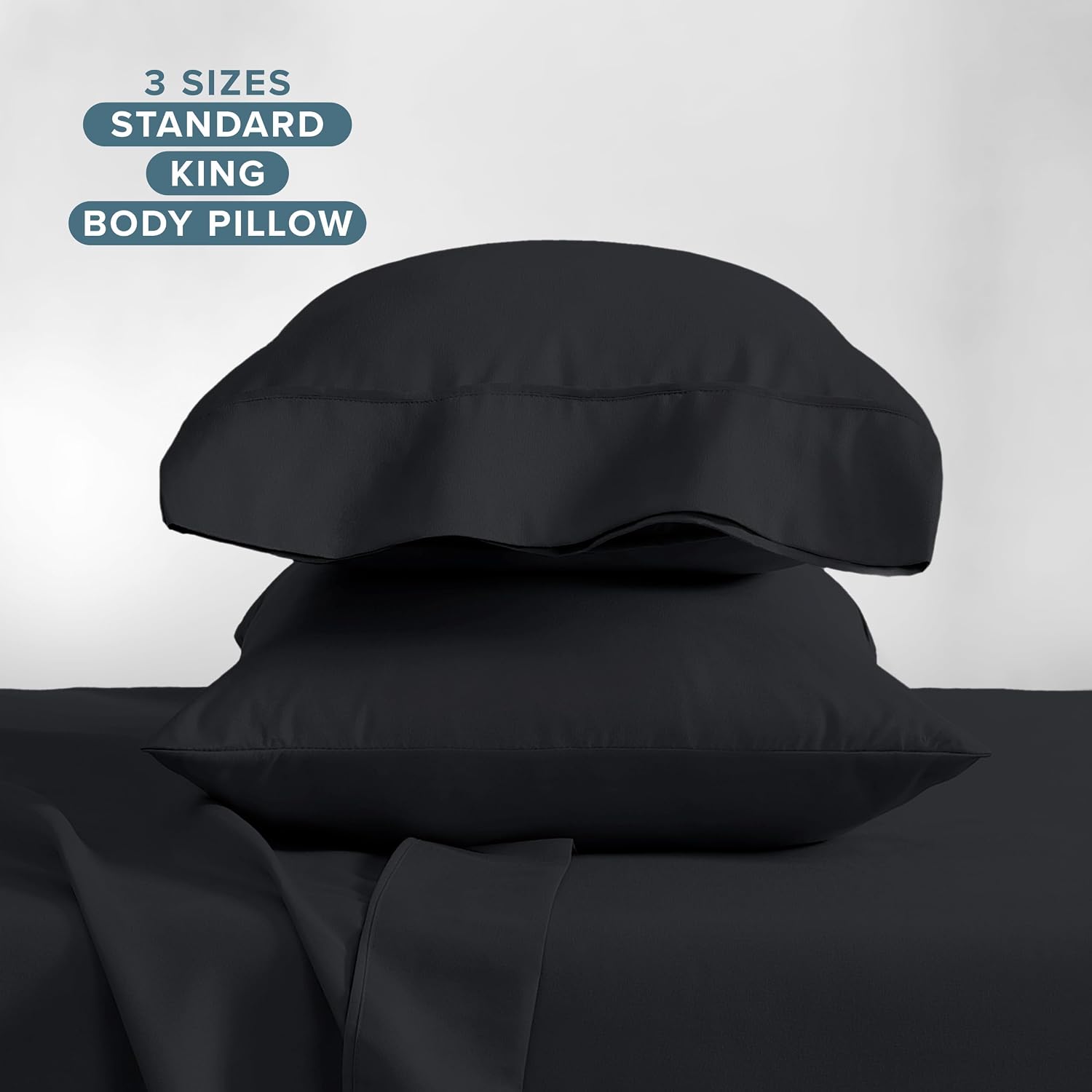 BareHome Bare Home 1800 Ultra-Soft Microfiber Pillowcase Set - Double Brushed - Hypoallergenic - Wrinkle Resistant (King Pillowcase Set of…