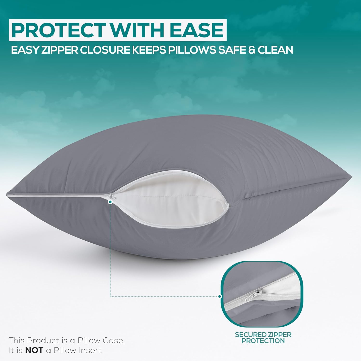 Utopiabedding Utopia Bedding 100% Waterproof Pillow Protectors with Zipper Standard Size (Set of 2), Bed Bug and Dust Mite Proof Zippered P…