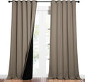 Nicetown Taupe Full Shade Curtain Panels, Pair of Energy Smart & Noise Blocking Out Blackout Drapes for Dining Room Window, Thermal Insulat…