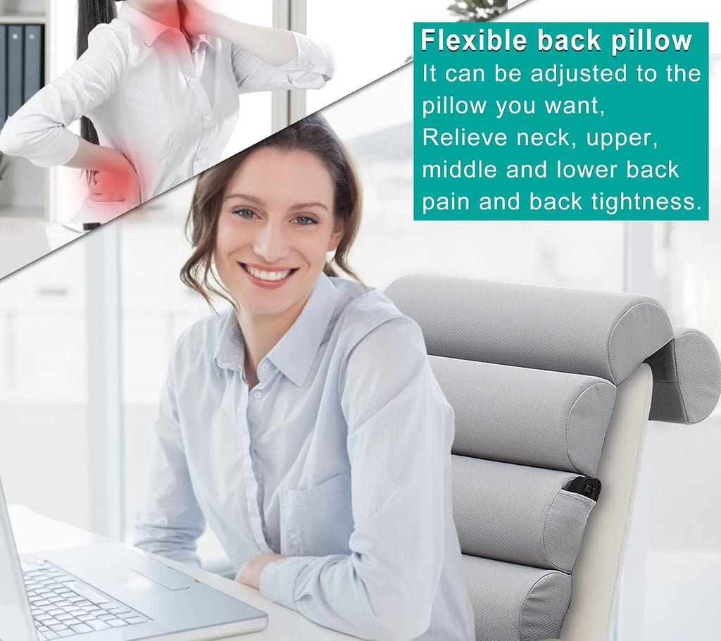 Givanlee Ergonomic Lumbar Support Pillow for High Back Office Chair - Adjustable 6 Semicircular Back Cushion with Breathable Mesh Cover, Spi…