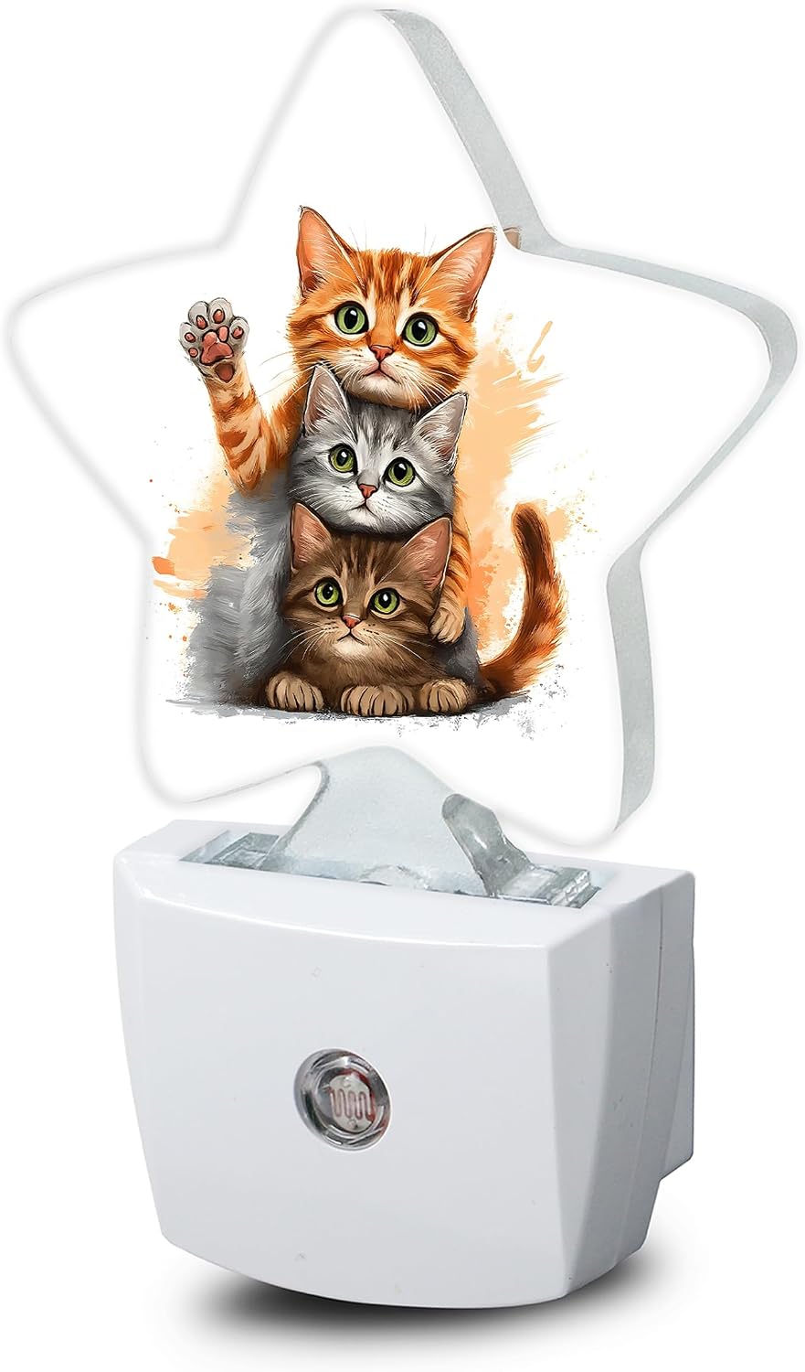 Snowmolle Cat Cute Animal Night Lights Plug Into Wall, Funny Abstract Star Night Light for Kids, Nightlight with Dusk to Dawn Smart Sensor fo…