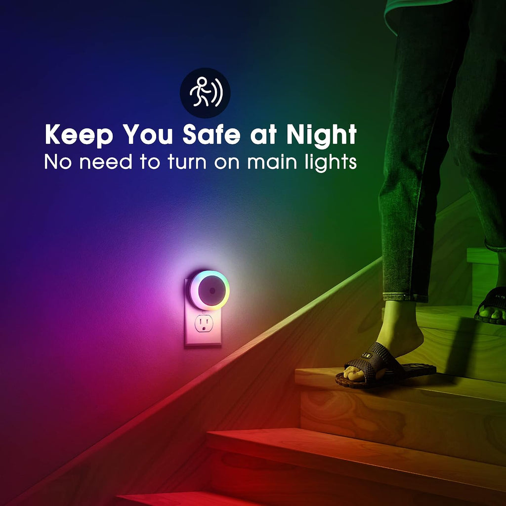 Briignite Night Light for Kids, Dynamic RGB Night Lights Color Changing, Nightlight with Light Sensors, Kids NightLights for Bedroom…