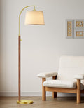 Dimmable Floor Lamp for Living Room, 65" Tall Metal Standing Lamp with LED Bulb, Mid Century Modern Arc Floor Lamp with Linen Shade for…