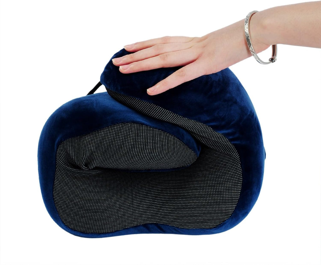 Makimoo Memory Foam Travel Pillow, Neck Pillow with 360-Degree Head Support, Comfortable and Lightweight, Ideal for Sleeping on Airplane, C…