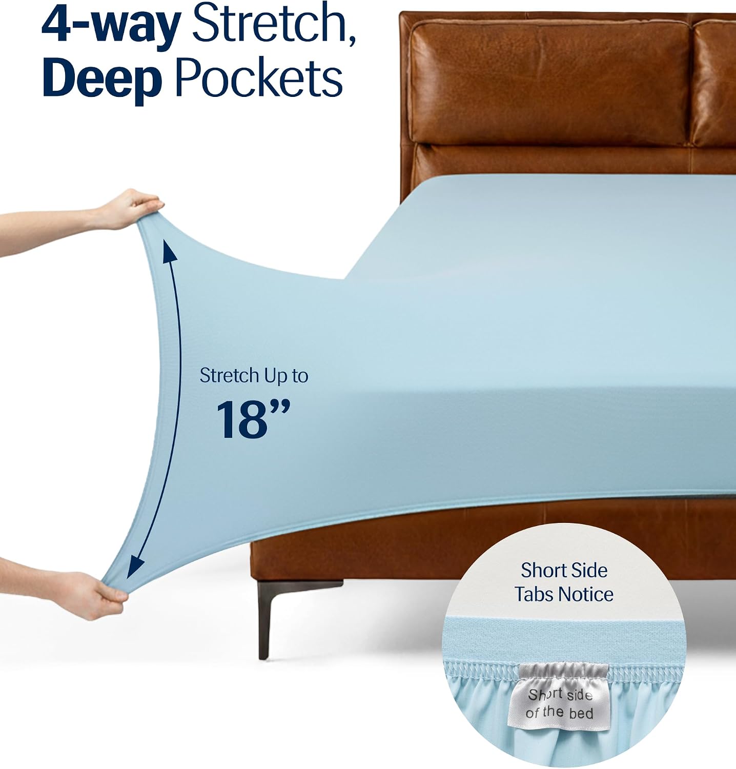 Rest ® Evercool®+ Starter Sheet Set, King, Light Blue, Breathable Bed Sheets for Hot Sleeper and Night Sweats, with Pillowcases, Ionic+ Sel…