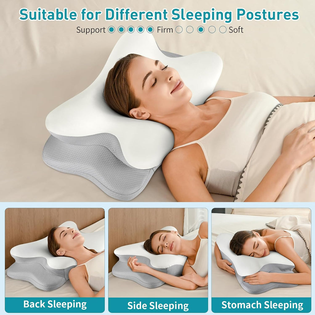 Besyodo Besyodo Cervical Neck Pillow for Neck, Ergonomic Pillow for Sleeping Contour Memory Foam Pillows with Cooling Pillowcase, B…