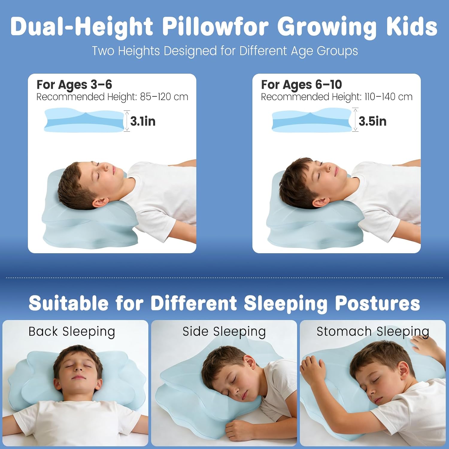 2026 New Toddler Pillow, Kids Cervical Pillow for Neck and Shoulder, Cooling Orthopedic Memory Foam Pillow, Ergonomic Neck Support Pillow…