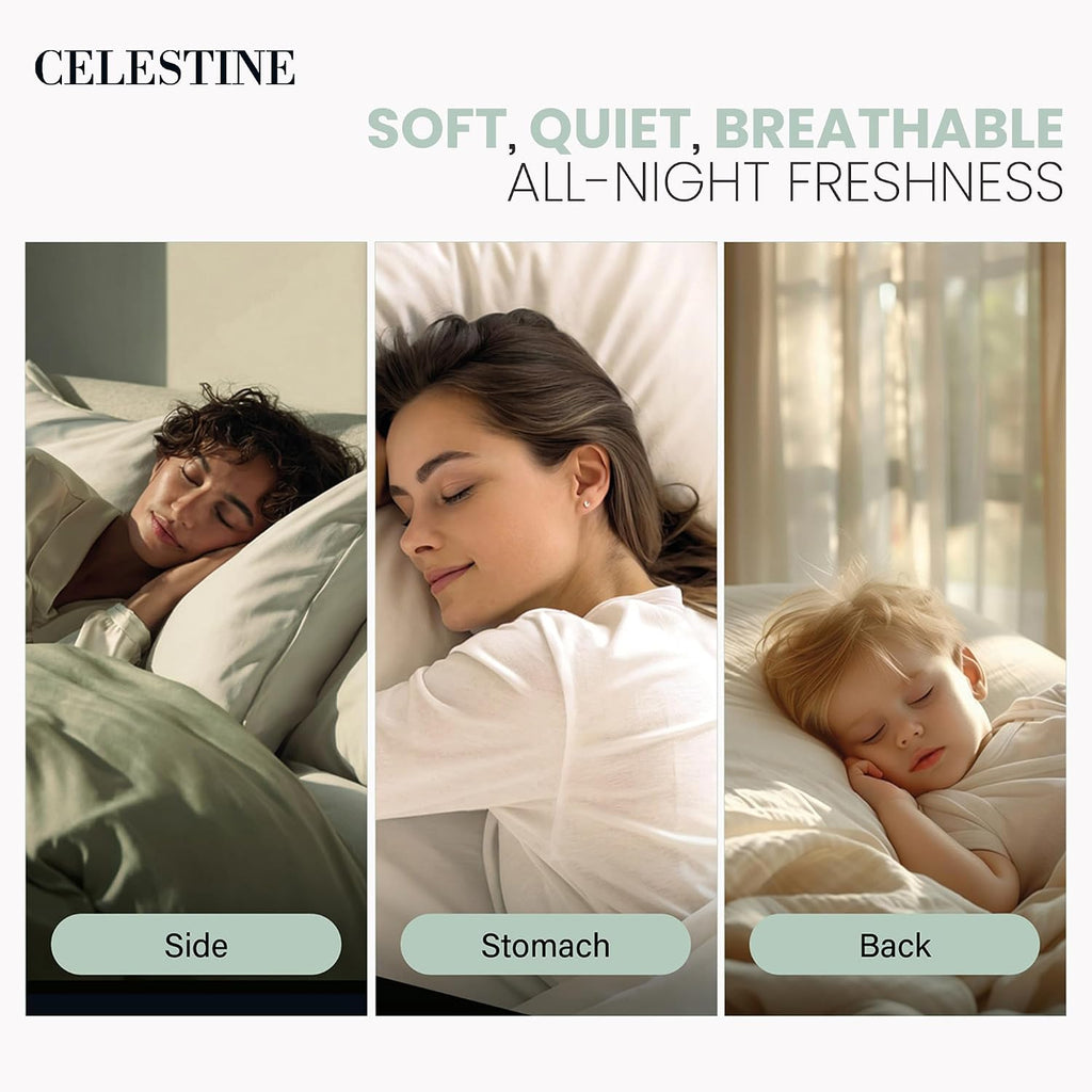Celestine King Size Bed Pillows Set of 4 – Soft & Supportive Down Alternative Microfiber Filling, Plush White 36x20 Sleeping Pillows for Si…