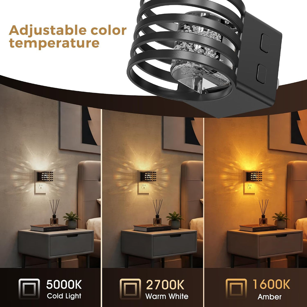 L LOHAS LED Night Lights Plug into Wall, 4 Pack 3CCT Night Light with Dusk to Dawn Sensor, Amber/3000K/5000K Color Changing Night-Lights…