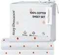 Twin XL Fitted Sheet with 18" Deep Pockets, Flat Sheet - Percale Weave Natural - Breathable 100% Cotton Bedding, 1 Fitted Sheet + 1 Flat…