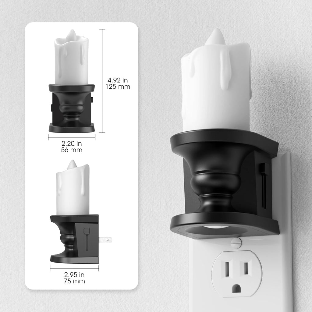 WelcometoBriigniteenjoyyourtimehere Briignite Flameless Candle Night Light, 2 Pack, Night Lights Plug into Wall, Candle Nightlight with Lig…