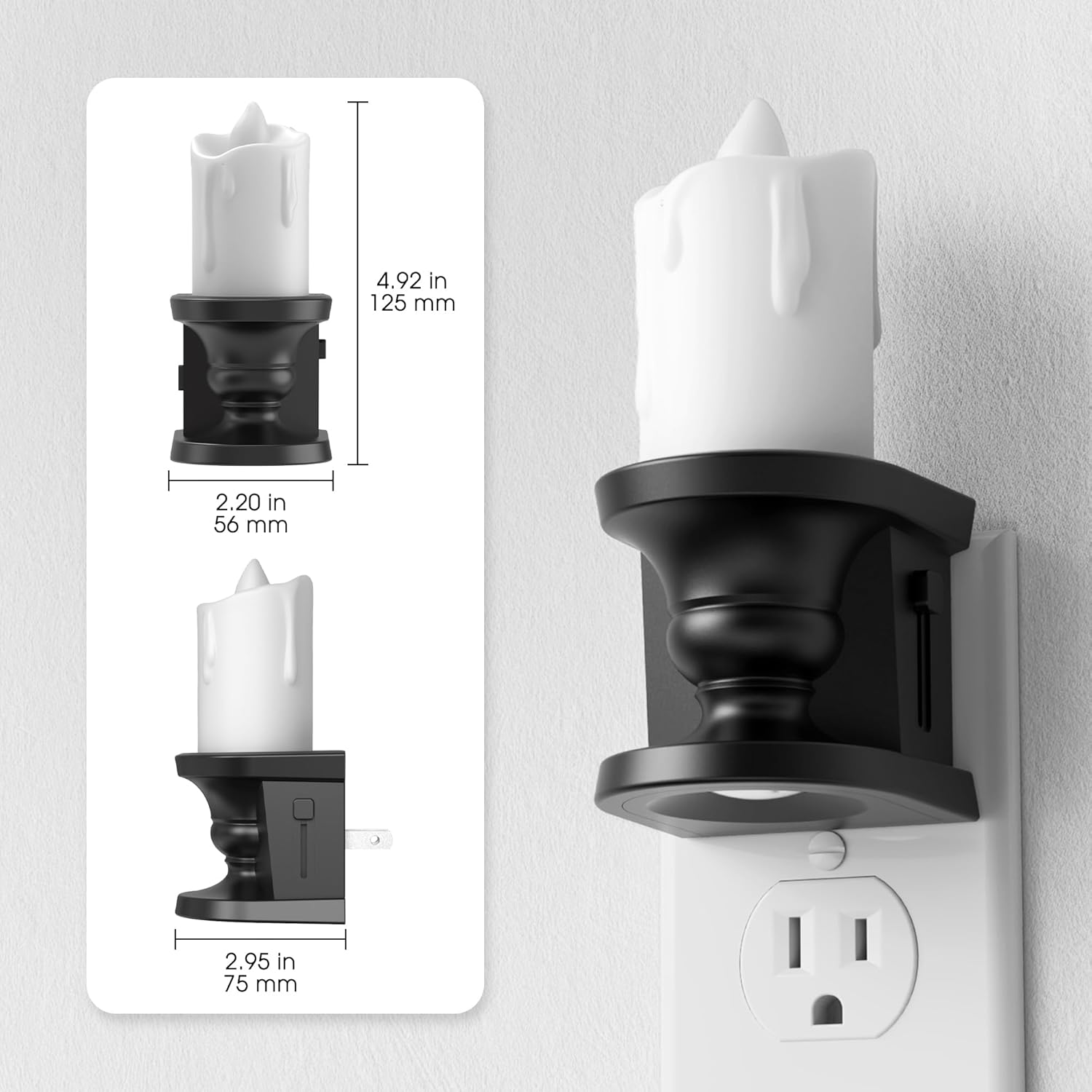 WelcometoBriigniteenjoyyourtimehere Briignite Flameless Candle Night Light, 2 Pack, Night Lights Plug into Wall, Candle Nightlight with Lig…