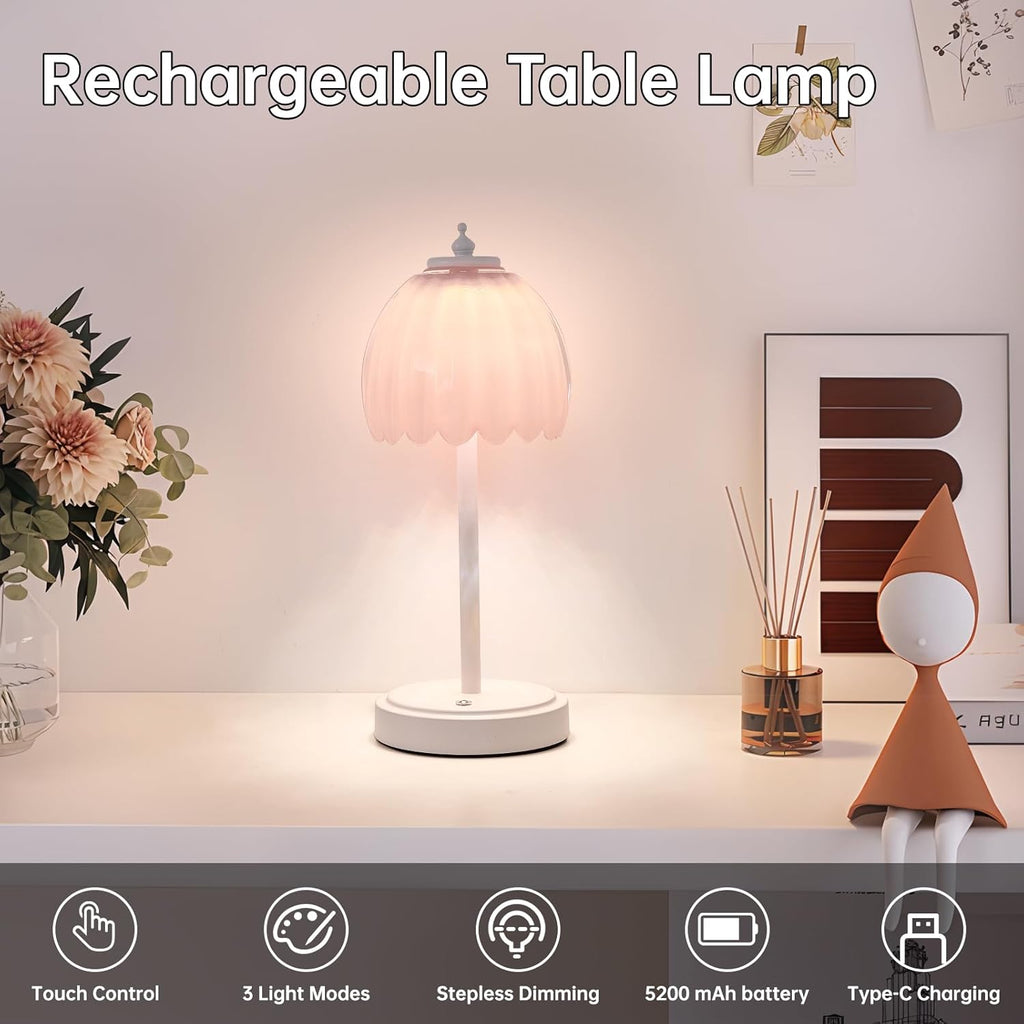 Shenmoyl Rechargeable Table Lamp with 5200mAh Battery & Touch Control - 3 Adjustable Color Temperatures, Cordless Dimmable Table Light…