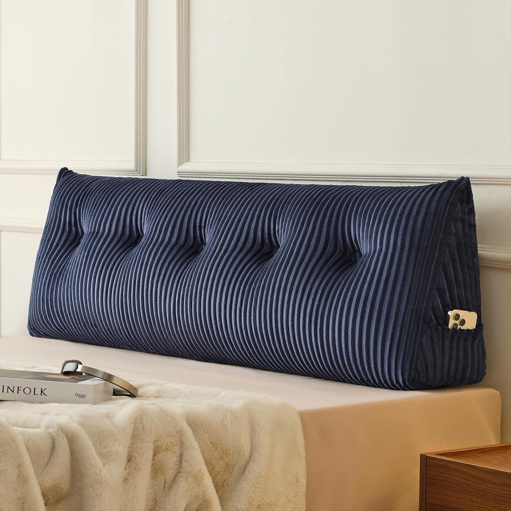 Z-Hom Large Headboard Pillow Queen, NO ROLL Pillow, Wedge Pillow Headboard for Sitting Up in Bed, Backrest Support Triangular Cushion for R…