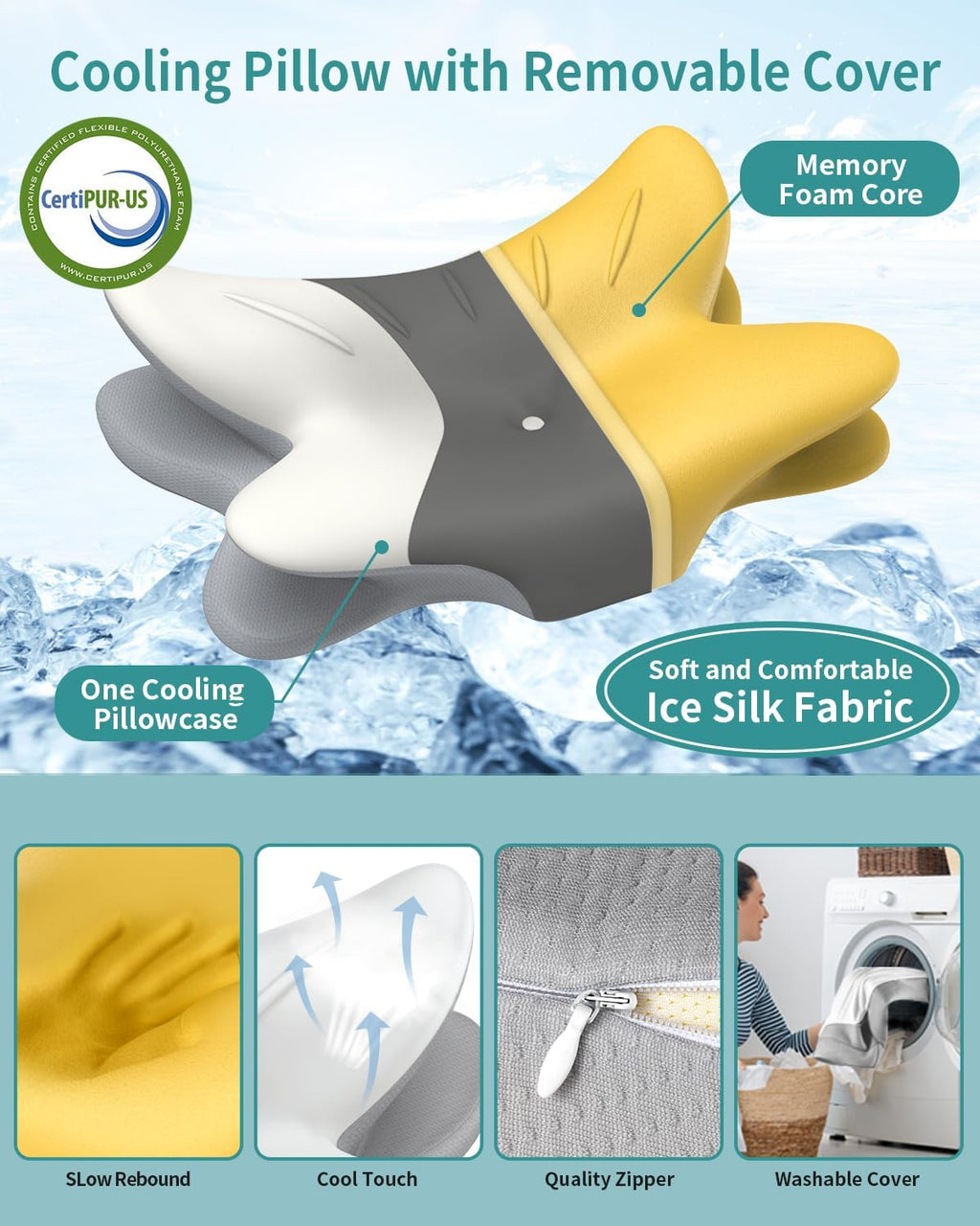 TujamiCervicalNeckPillow Cervical Neck Pillow for - Ergonomic Pillow Memory Foam Pillows for Sleeping, Cooling Orthopedic Neck Support Pill…