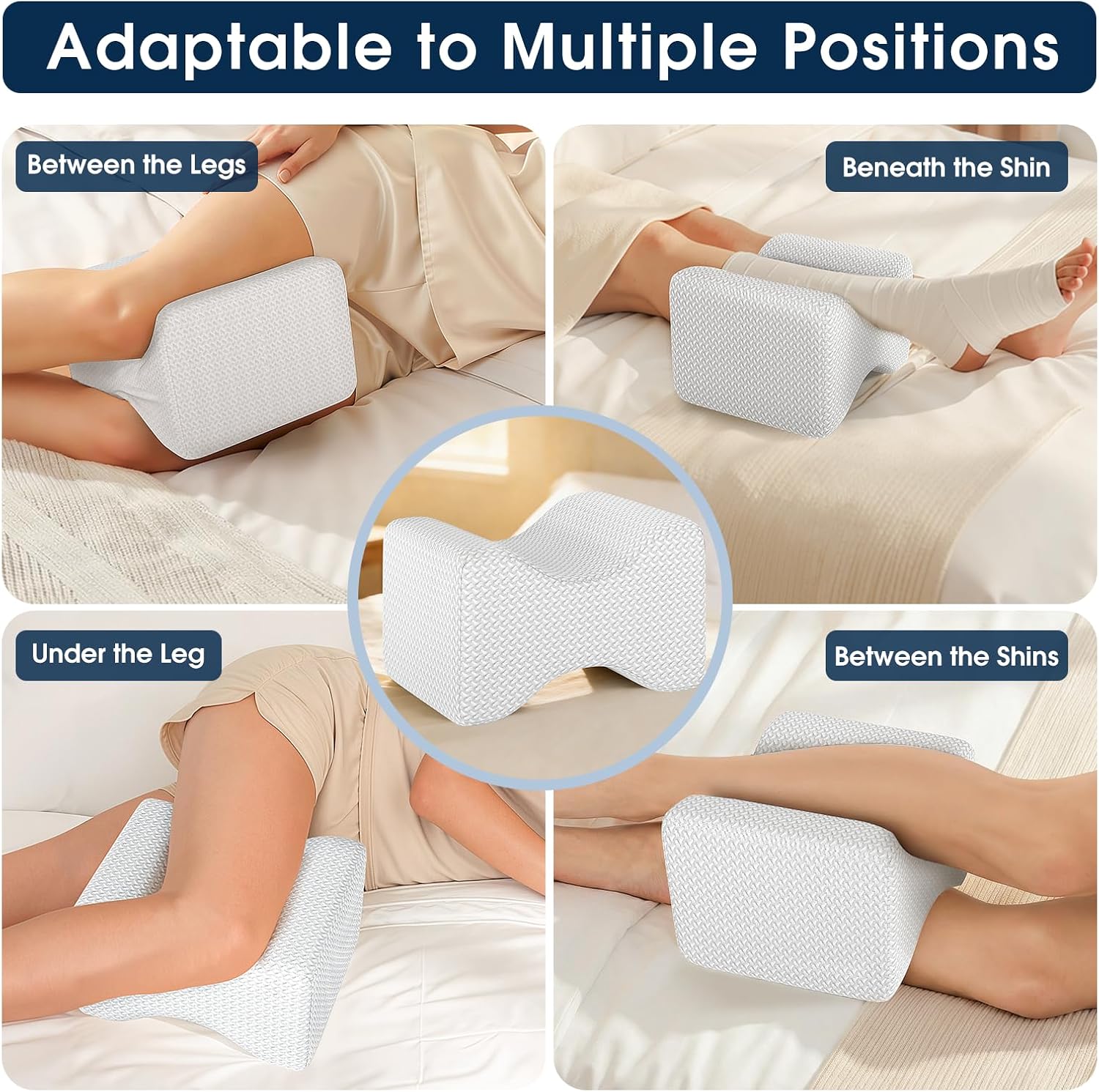 BlissTrends Memory Foam Knee Pillow, Knee Pillow for Side Sleepers, Leg Pillows for Sleeping Blood Circulation, Elevation Pillow for…