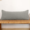 JoraLion 14x36 inch Boucle Lumbar Pillow Cover, Light Gray Woven Texture Neutral Long Pillow Cover Breathable Cushion Case for Couch Sofa…