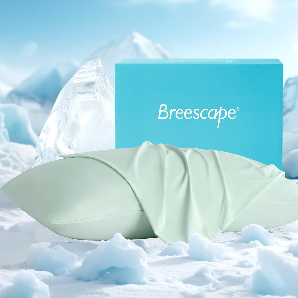 Breescape Cooling Pillow Cases Standard/Queen Size - BlendTekTM Dry & Cool Technology for Hot Sleepers and Night Sweats, Soft & Smooth Pillo…