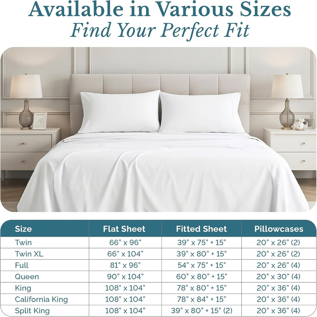 Casa Platino Twin Sheets Set 100% Cotton, 4 Piece Bed Sheet Set with 500 Thread Count Buttery Soft Sateen Finish, Long-Lasting and…
