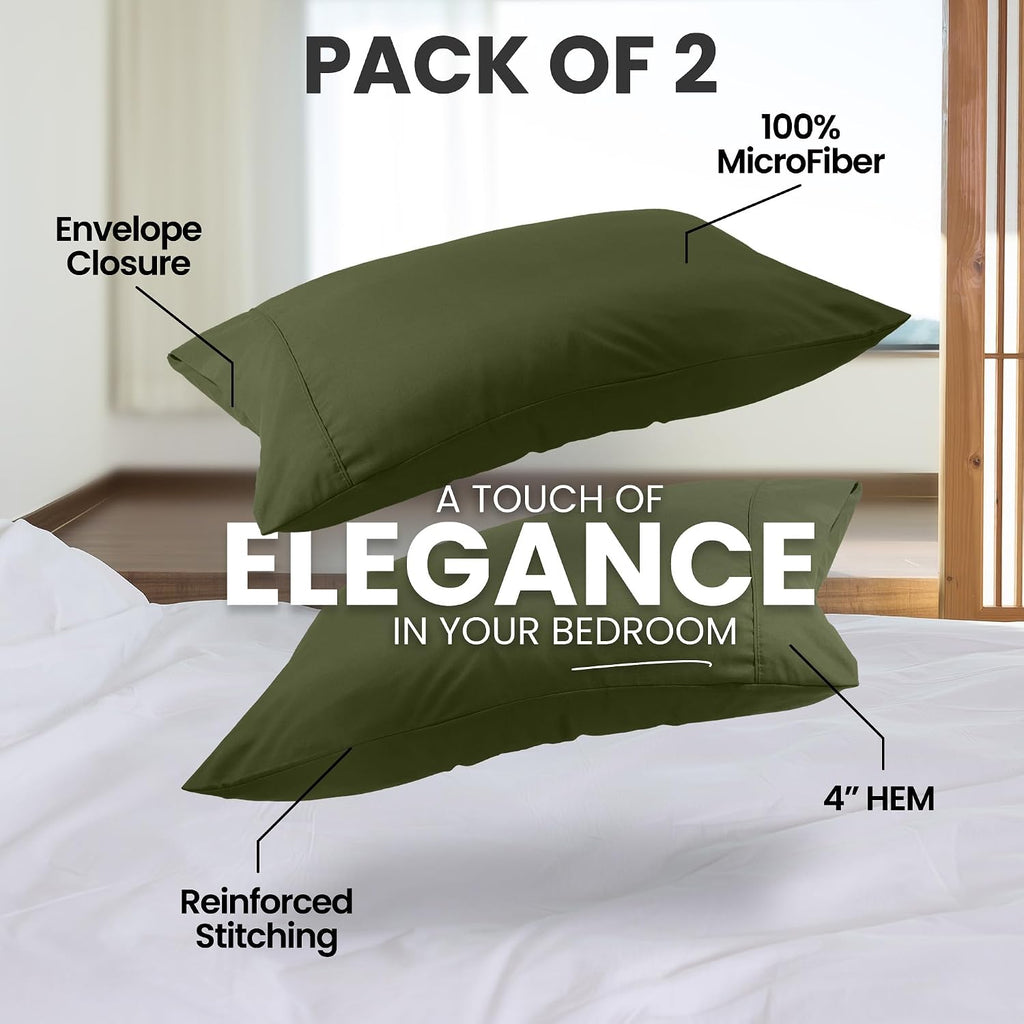 Utopiabedding Utopia Bedding Queen Pillow Cases - 2 Pack - Envelope Closure - Soft Brushed Microfiber Fabric - Shrinkage and Fade Resistant…