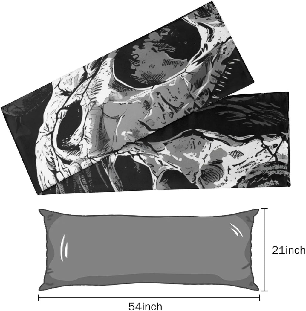 GzLeyigouHomeKitchen Skeleton Dinosaur Satin Body Pillow Case Cover with Zipper, 21" x 54" Pillow Cover Decorative Accent Long Pillowcase,…