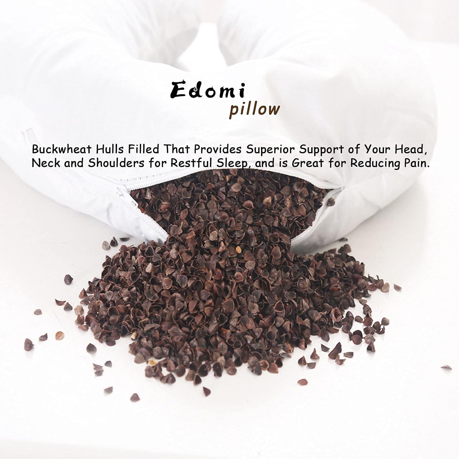 Edomi Buckwheat Neck Pillow, Comfortable U Shaped Travel Pillow Portable Pillow for Sleeping Recliner Chair Washable Pillowcase Buckwheat H…