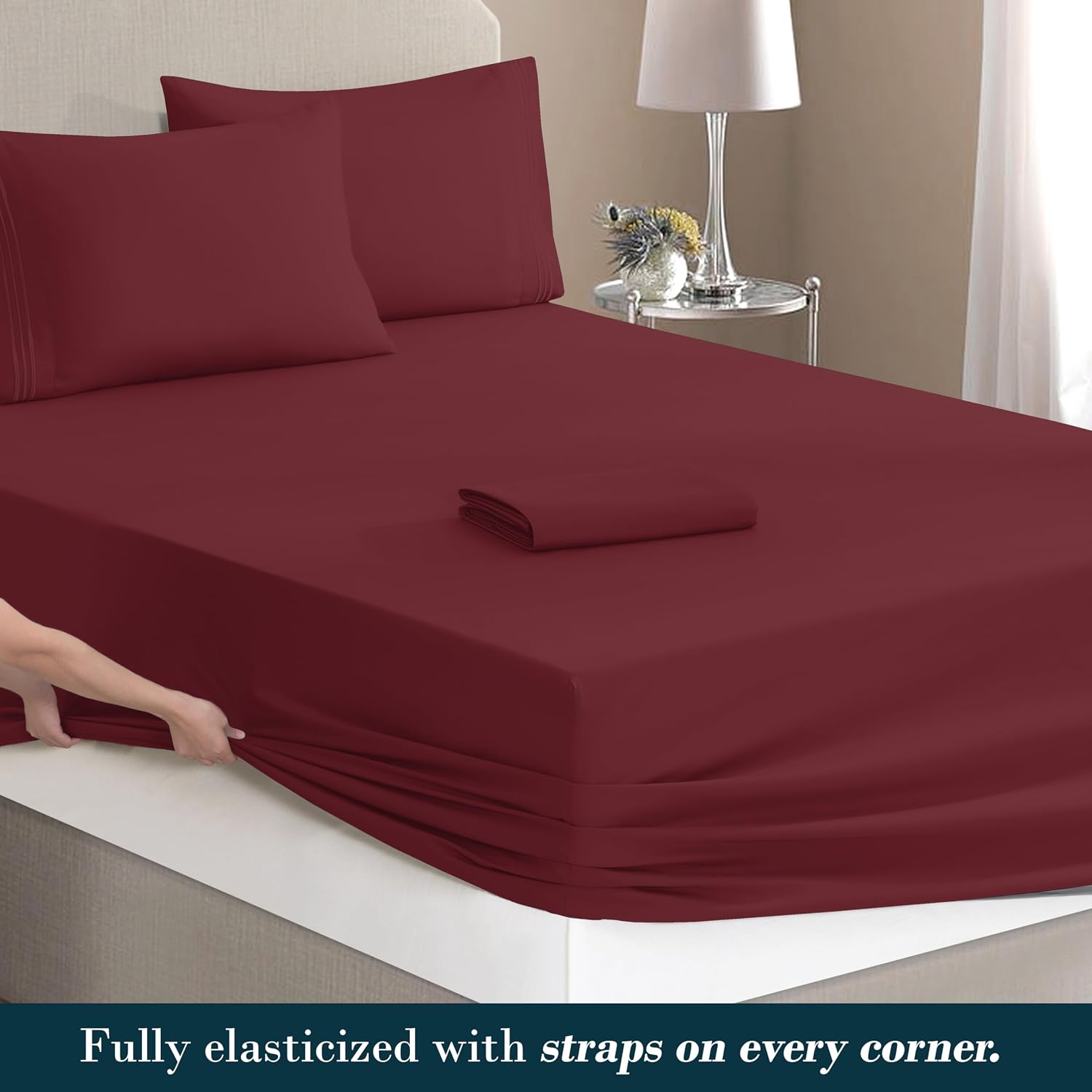 MocassiLuxuryBedding Mocassi Twin XL Size 4-Piece Bed Sheet Set - 1800 Hotel Quality Microfiber 18-24 Inches Extra Deep Pocket Fitted Sheet…