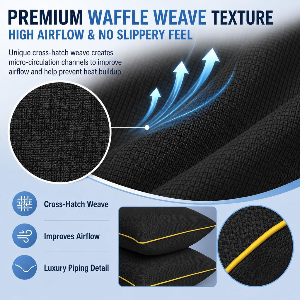 Cieltown Cooling Pillow Cases for Hot-Sleepers: Q-Max ≥0.4 Nylon Spandex Cool-to-Touch for Night Sweats - Waffle Weave for Dry & Com…