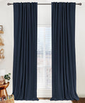 100BlackoutShield 100% Blackout Shield Linen Blackout Curtains for Bedroom 96 Inches Long, Back Tab/Rod Pocket Living Room Drapes, Thermal…