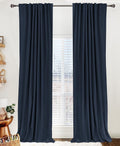 100BlackoutShield 100% Blackout Shield Linen Blackout Curtains for Bedroom 108 Inches Long, Back Tab/Rod Pocket Living Room Drapes, Thermal…