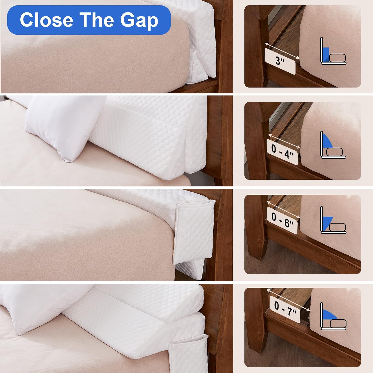 EUHAMS King Size Bed Wedge Pillow - Bed Gap Filler Mattress Wedge Headboard Pillow Close The Gap 0-7" Between Your Headboard and Mattress…