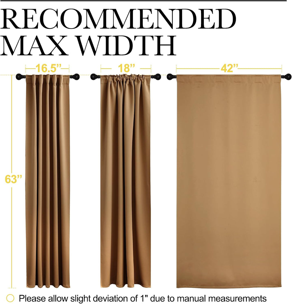 NICETOWN Blackout Curtain Panels for Living Room - (Gold Brown Color) 42x63 Inch, 2 Panels Set, Thermal Insulated Room Darkening Blackout…