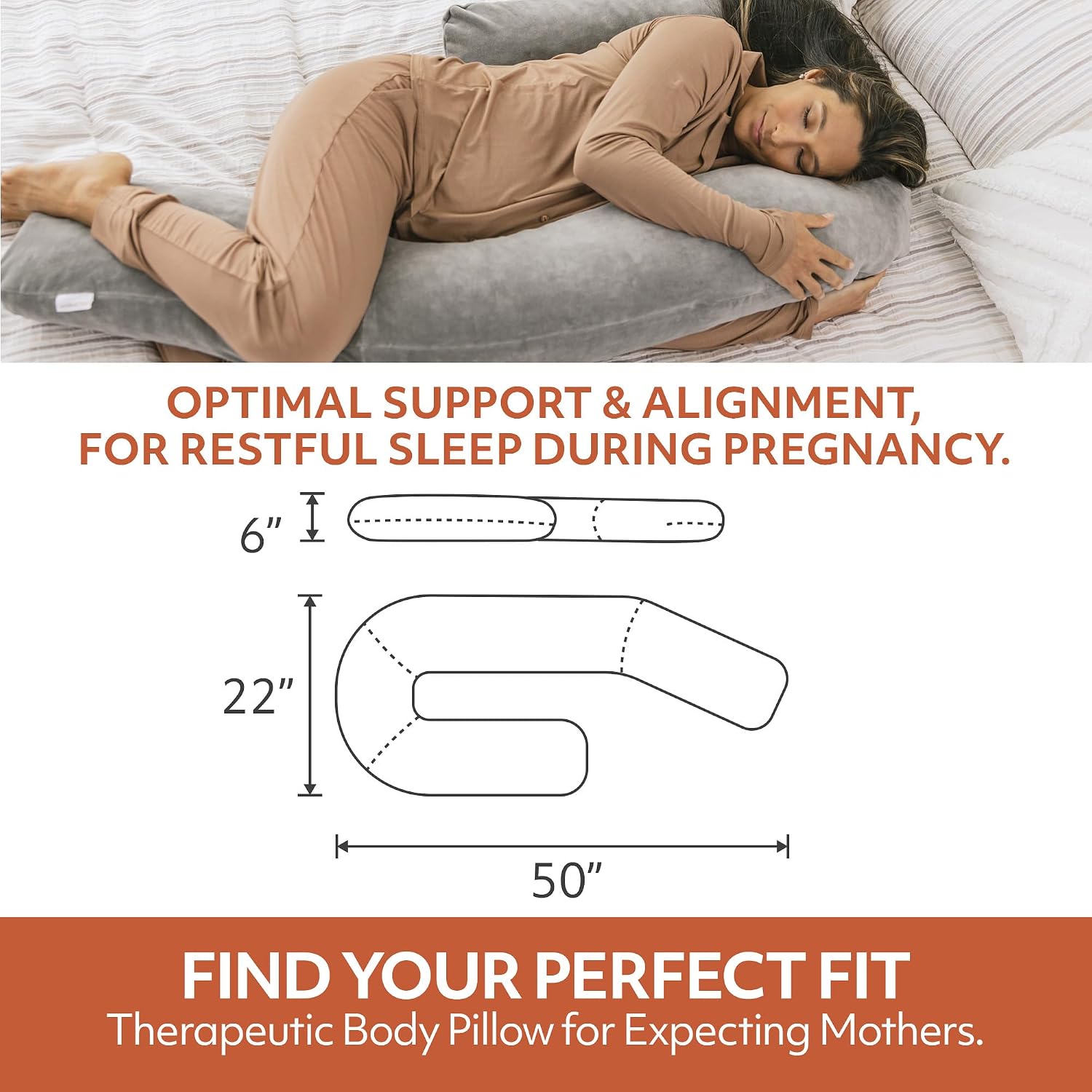 MedCline Full Length Body Pillow, Adjustable Shredded Memory Foam Pillow for Side Sleepers, J-Shaped Body Pillow for Neck, Back…