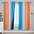 Estelartextiler Estelar Textiler Ombre Orange and Blue Blackout Curtains 72 Inch Length 2 Panels, Full Room Darkening Curtains for Bedroom,…