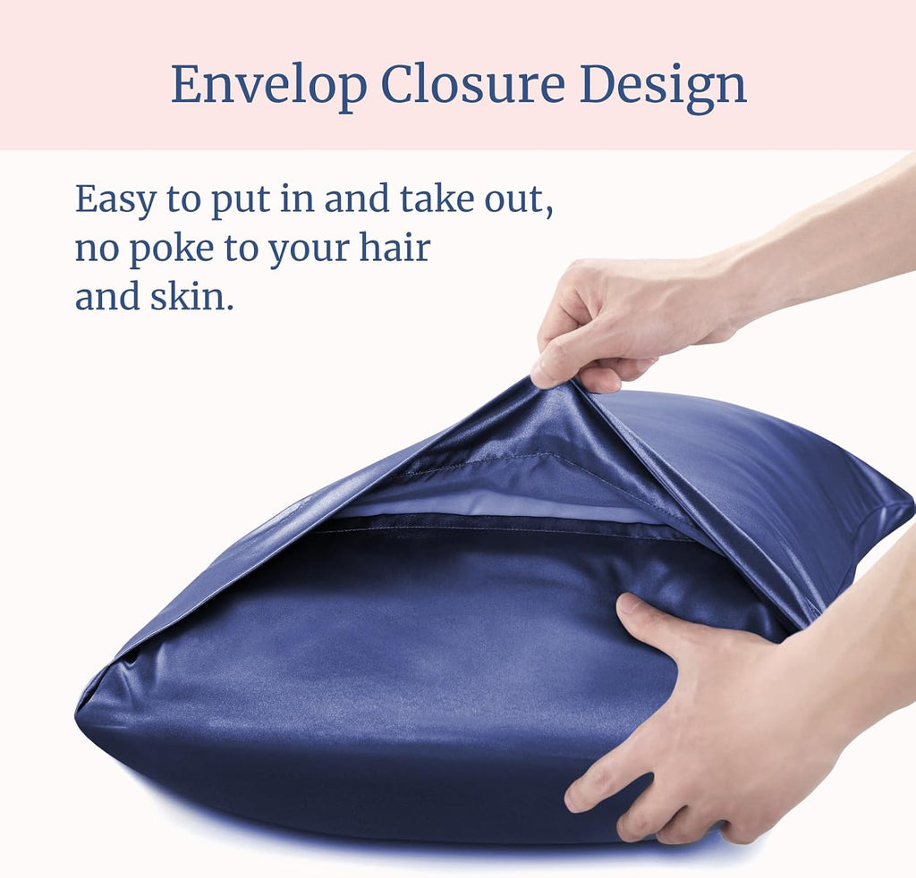 Bedelite Satin Pillowcase for Hair and Skin, Super Soft and Cooling Similar to Silk Pillow Cases 2 Pack with Envelope Closure, Gift for Wom…
