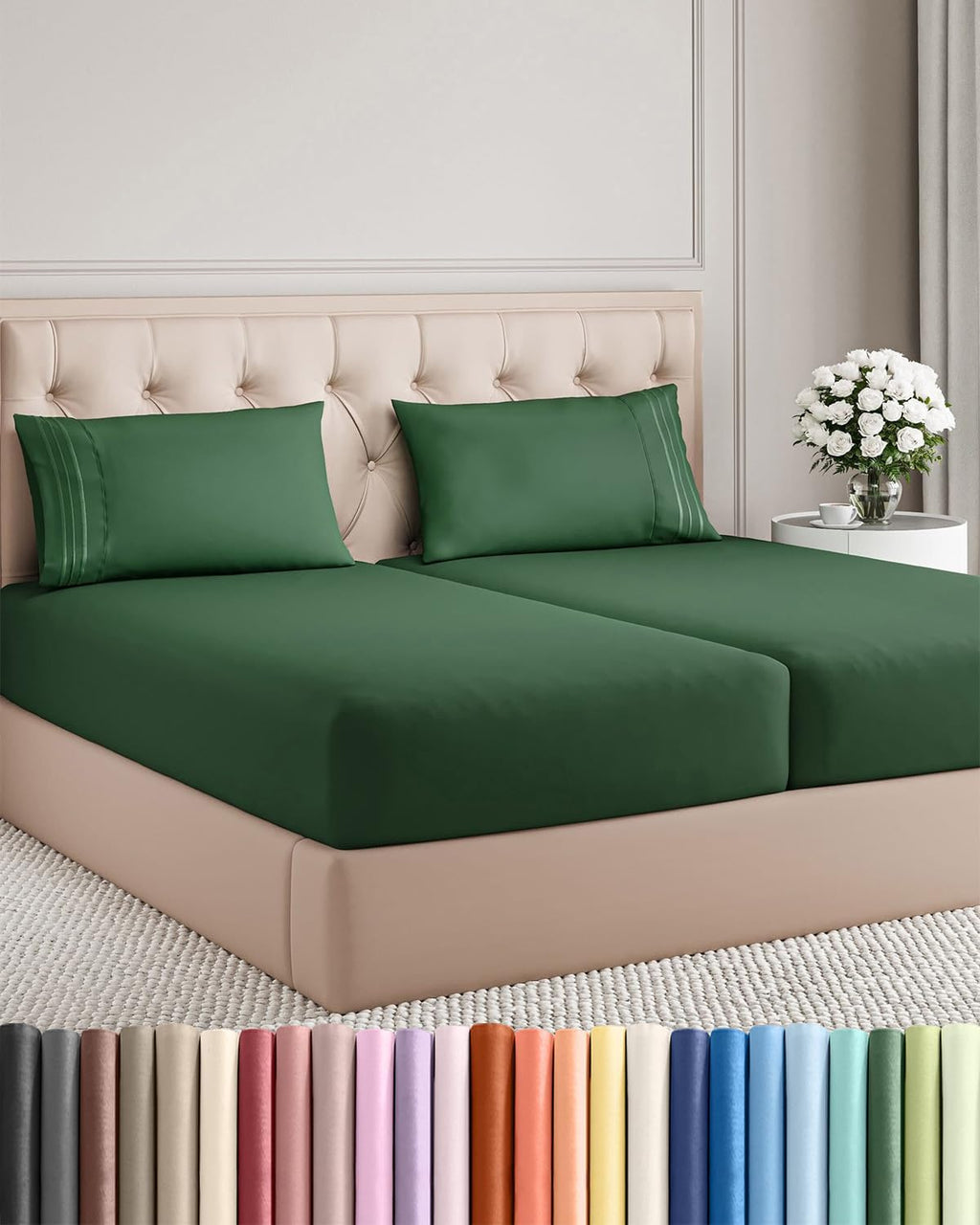 Split King Size 5 Piece Sheet Set - Comfy Breathable & Cooling Sheets - Hotel Luxury Bed Sheets for Women & Men - Deep Pockets, Easy-Fit…